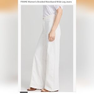 FRAME Braided Waistband Wide Leg Jeans